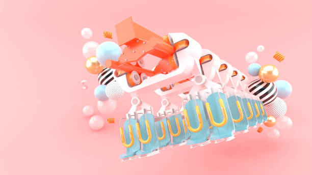 istock The roller coaster is surrounded by colorful balls on a pink background.-3d rendering.