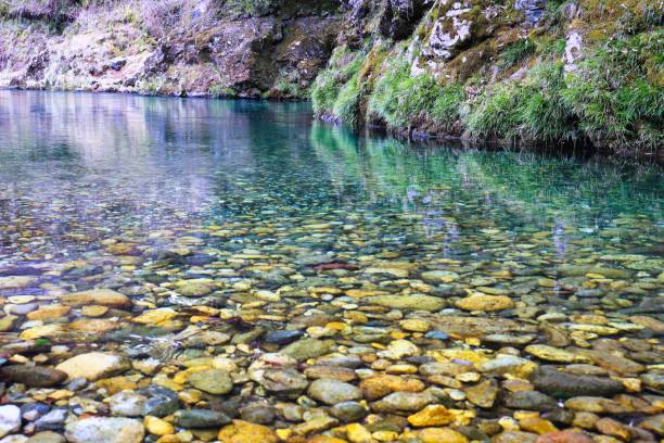 istock Mossy rocks and a beautiful stream of pure murmuring 1399910555