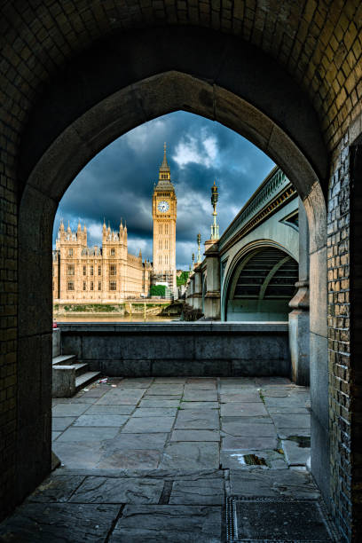 istock Famous clock tower Big Ben viewed through an archway 1399912779