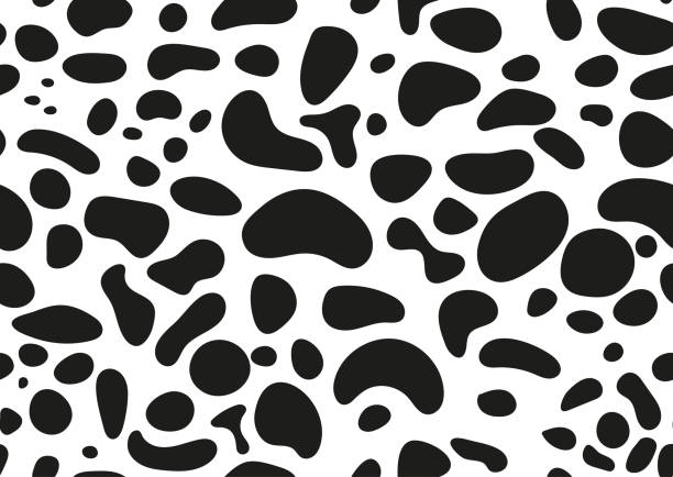 dalmatyński bezszwowy wzór zwierzęcy z punktową teksturą na skórze. - fur cow cattle textur stock illustrations