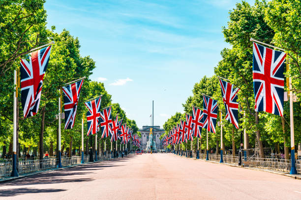 mall w mieście londyn westminster - british flag flag british culture england zdjęcia i obrazy z banku zdjęć