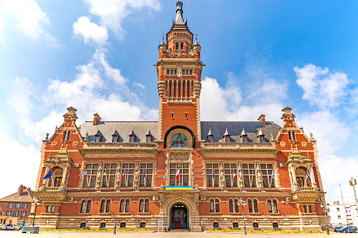 Dunkerque, city in northern France, town hall built in neo-flamand archtectural style in early 20th century