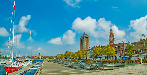 Dunkerque, city in northern France, harbour and cityscape
