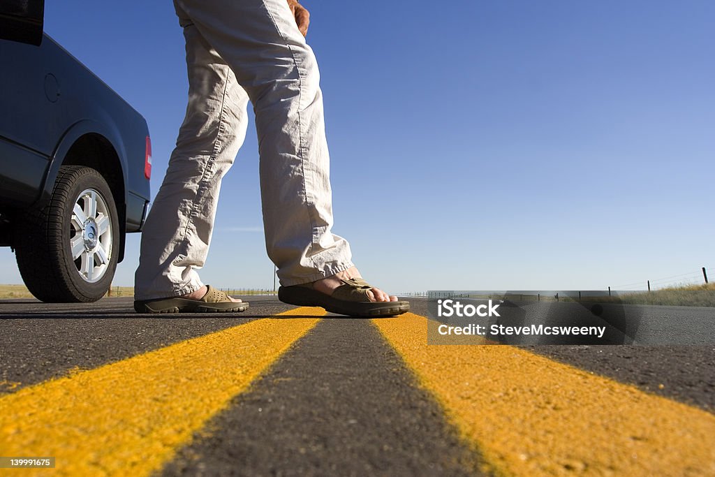 Crossing die Linie - Lizenzfrei Asphalt Stock-Foto