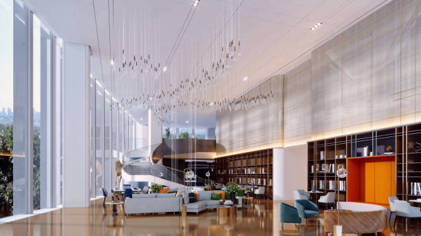 istock 3d render luxury hotel lobby entrance 1399916981