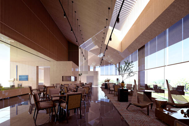 istock 3d render luxury hotel lobby entrance 1399916982