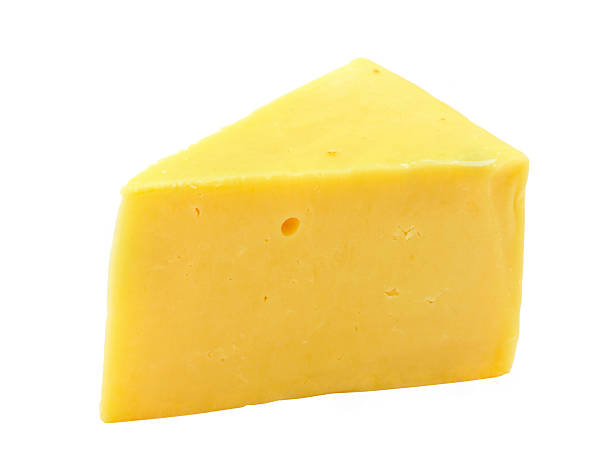 istock Triangular chunk of yellow cheese with holes 139991757
