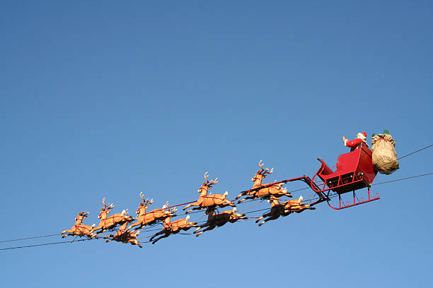 istock Santa in the Air 139991850