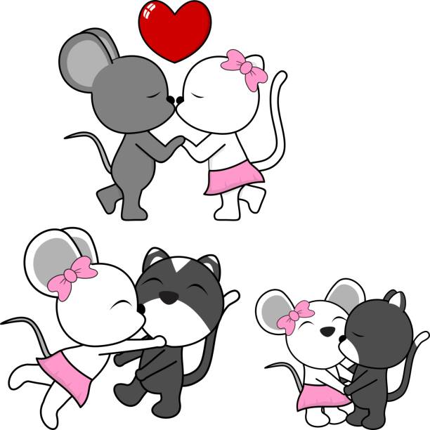 Mouse And Cat Couple Cartoon Stock Illustration - Download Image Now -  Animal, Art, Cartoon - iStock