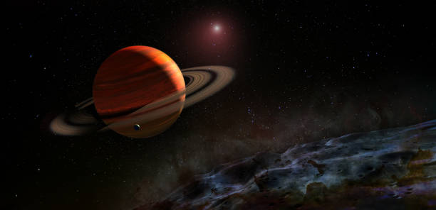 istock View from Titan moon on Saturn planet. 1399919672