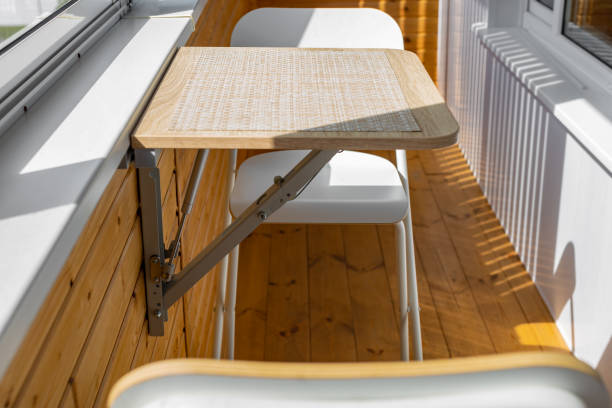 istock folding wall table in the unfolded position on the balcony 1399920000