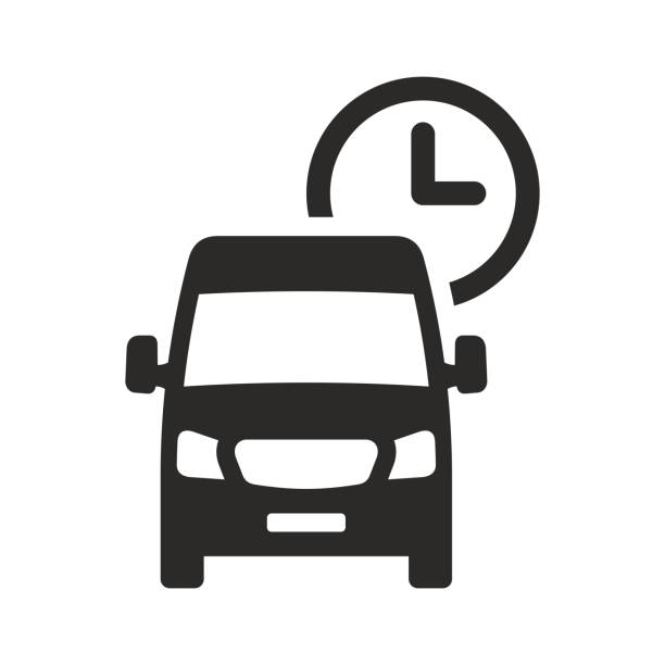 ilustrações de stock, clip art, desenhos animados e ícones de van icon. commercial vehicle. delivery time. - speed horizontal commercial land vehicle automobile industry