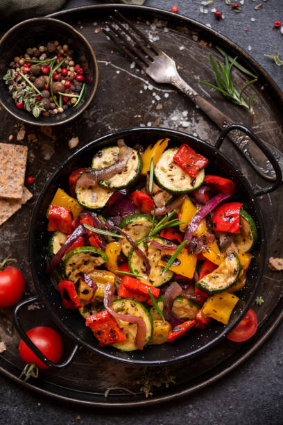 istock Grilled cooked assorted vegetables with herbs and spices 1399920957