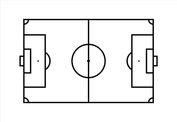 ilustrações, clipart, desenhos animados e ícones de campo de futebol em estilo de linha. ícone do campo de futebol. - liga de futebol