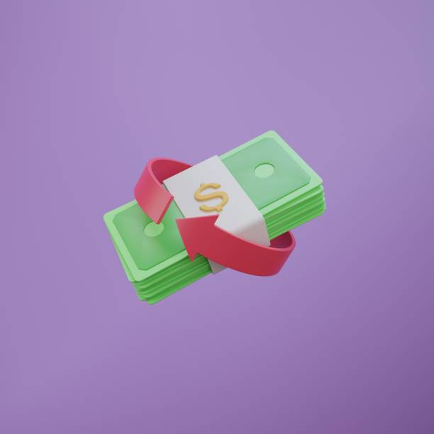 istock Minimal cashback refund cash bundle banknote money 3D render illustration 1399922988