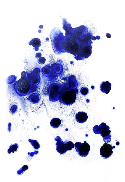 istock Abstract colorful blue oil ink on paper close-up background texture 1399927247