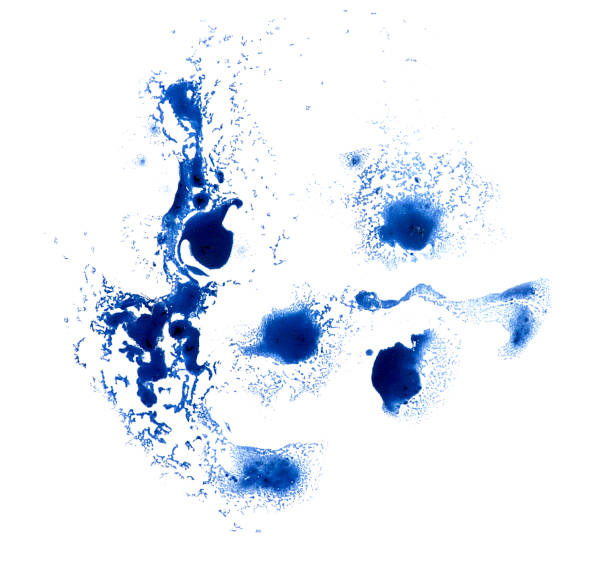 istock oil Ink, paint, abstract. Closeup blue, abstract hand draw painting background. Highly-textured oil paint. 1399927343