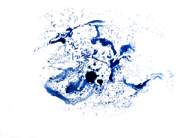 istock Abstract colorful blue oil ink on paper close-up background texture 1399927347