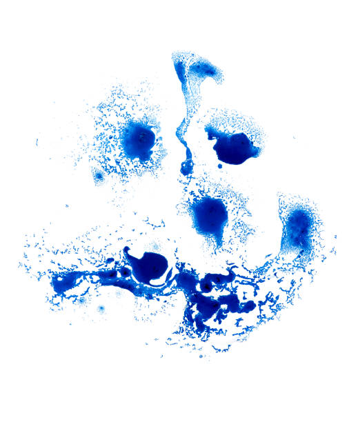istock Abstract colorful blue oil ink on paper close-up background texture 1399927348