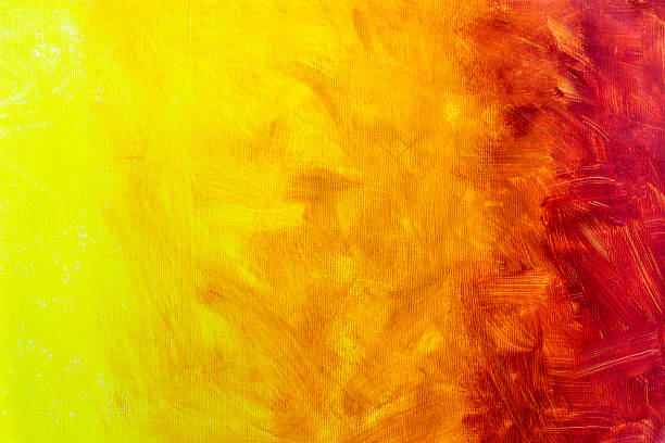 ilustraciones, imágenes clip art, dibujos animados e iconos de stock de pincelada acrílica roja y amarilla acuarela colorida abstracta sobre papel primer plano textura de fondo - backgrounds spray stroke paintbrush