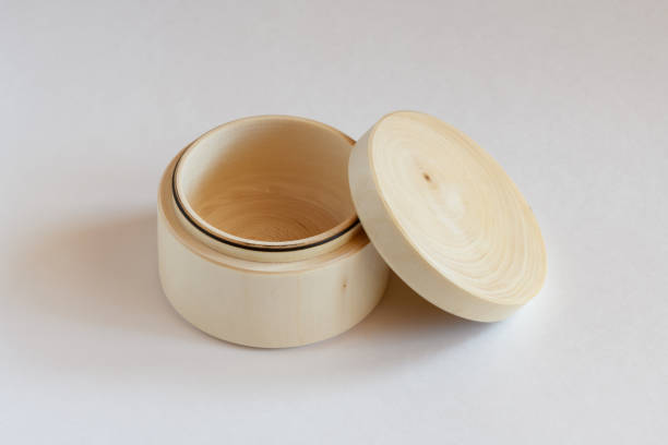 istock Round wooden casket mock up 1399932047