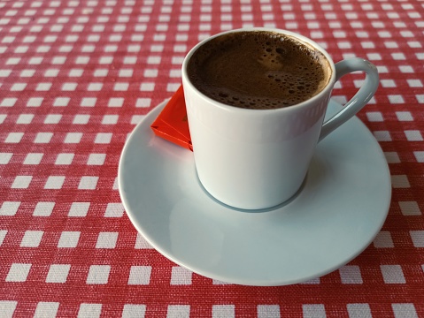 Traditional turkish coffee and chocolate serving in Istanbul turkey