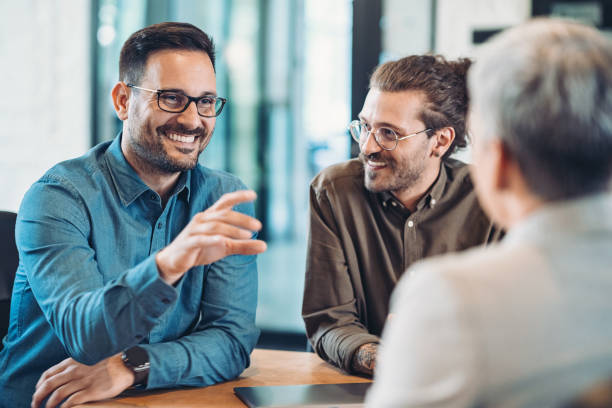 istock Businessman talking on a meeting 1399935889