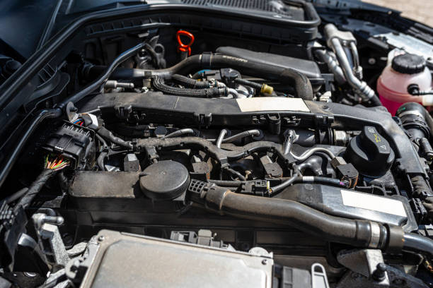 istock A modern diesel engine with 170 horsepower and an engine capacity of 2.2 liters. Visible engine equipment, spark plugs and electric wires. 1399937232
