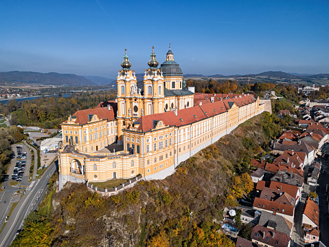 Aerial view of Melk Abbey, Austria