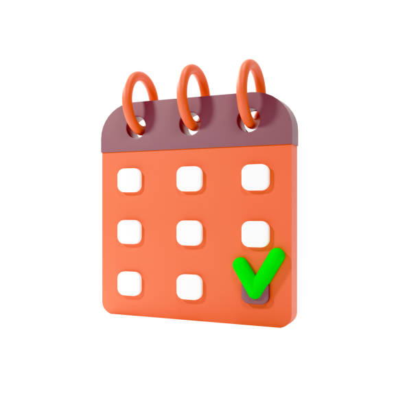 istock 3d render of a calendar with check mark icon isolated on a white background.Digital image illustration. 1399938882
