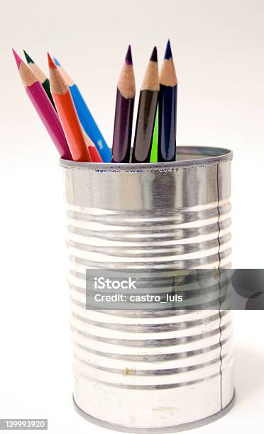 Colored Pencils In Jar Stock Photo - Download Image Now - Art, Art And Craft, Can