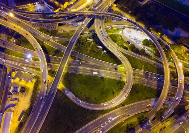 istock Highway road at night 1399939699