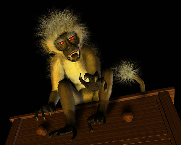 Evil Demon Monkey Stock Photo - Download Image Now - Fear, Horror
