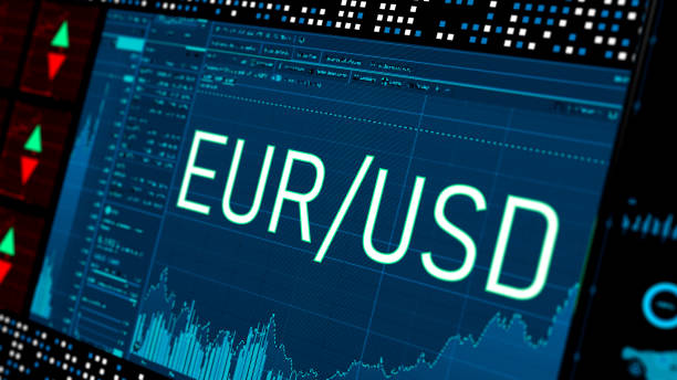 istock Exchange rates  USD EUR trends concept chart and diagram 1399942181