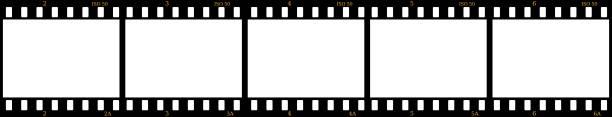 istock Five black and white blank film frames 139994317