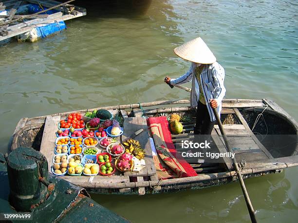 Vietnam Floating Market Stock Photo - Download Image Now - Vietnam, Fruit, Selling