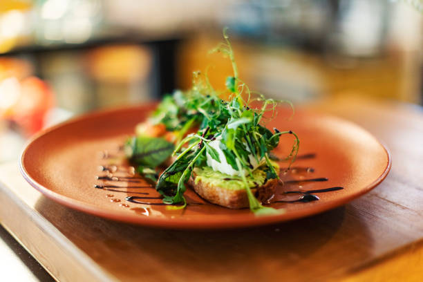 istock Bruschetta with mozzarella and micro greens 1399947059