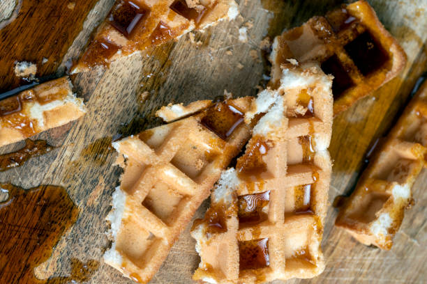 istock square sweet soft waffles in bee honey 1399951779