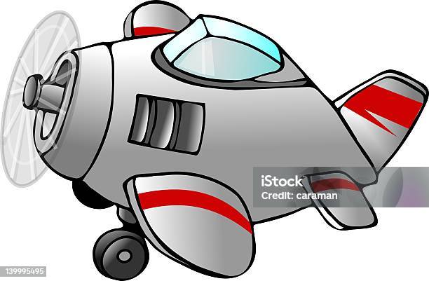 Kreskówka Samolot Pasażerski - Stockowe grafiki wektorowe i więcej obrazów Dowcip rysunkowy - Dowcip rysunkowy, Fotografika, Horyzontalny