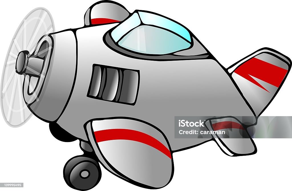 Мультяшный самолёт - Стоковые иллюстрации Авиационное крыло роялти-фри
