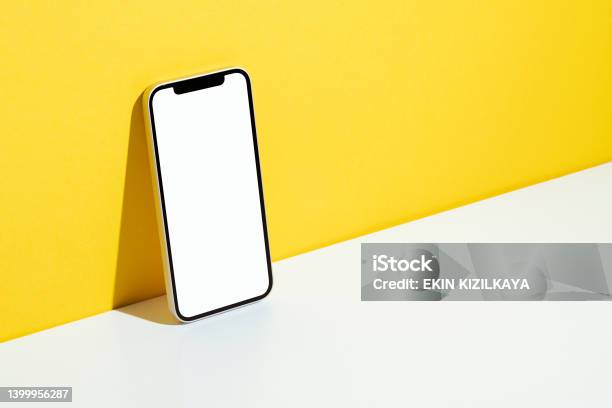 Blank Screen Smart Phone Mockup Template Stock Photo - Download Image Now - Brand Name Smart Phone, Template, Smart Phone