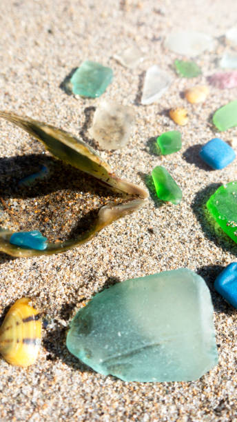 istock Crystals and seashells at the sandy beach. 1399958067