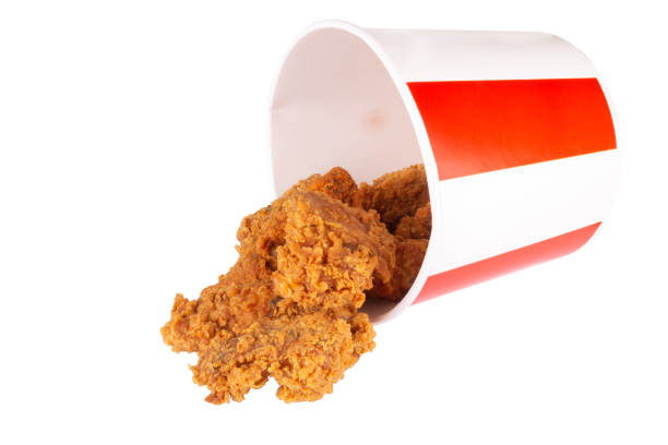 istock chicken fried spicy isolated on white background bucket 1399958403