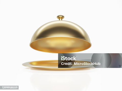 istock Gold Platter Sitting On White Background 1399958559