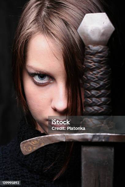 Girl With Sword Stock Photo - Download Image Now - Bible, Sword, Traditional Armor