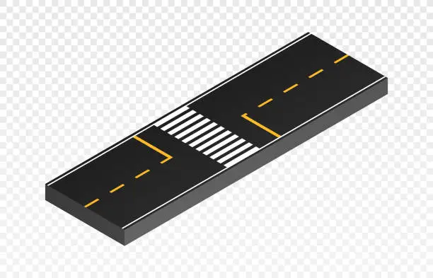 Vector illustration of Isometric part road