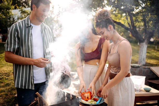 istock Barbecue by the pool 1399967303