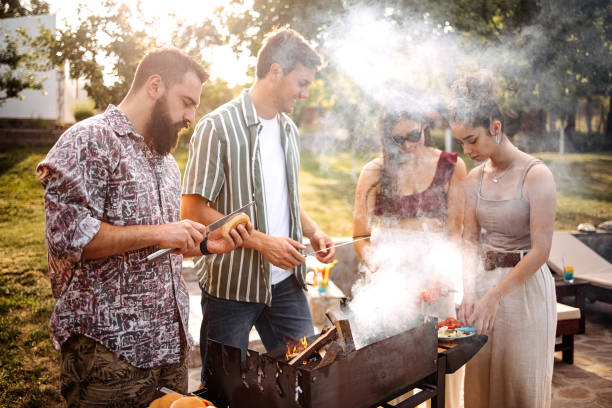 istock Barbecue by the pool 1399967315