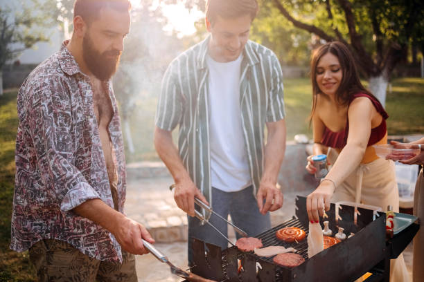 istock Barbecue by the pool 1399968125
