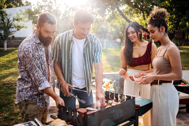 istock Barbecue by the pool 1399968141